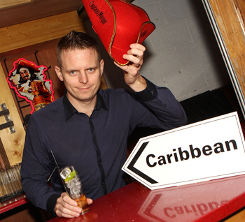 James Winters, representing Earth Nightclub at the Westcourt Hotel, Drogheda, who won a trip to Captain’s Island thanks to his creative Captain Morgan serving suggestions.
